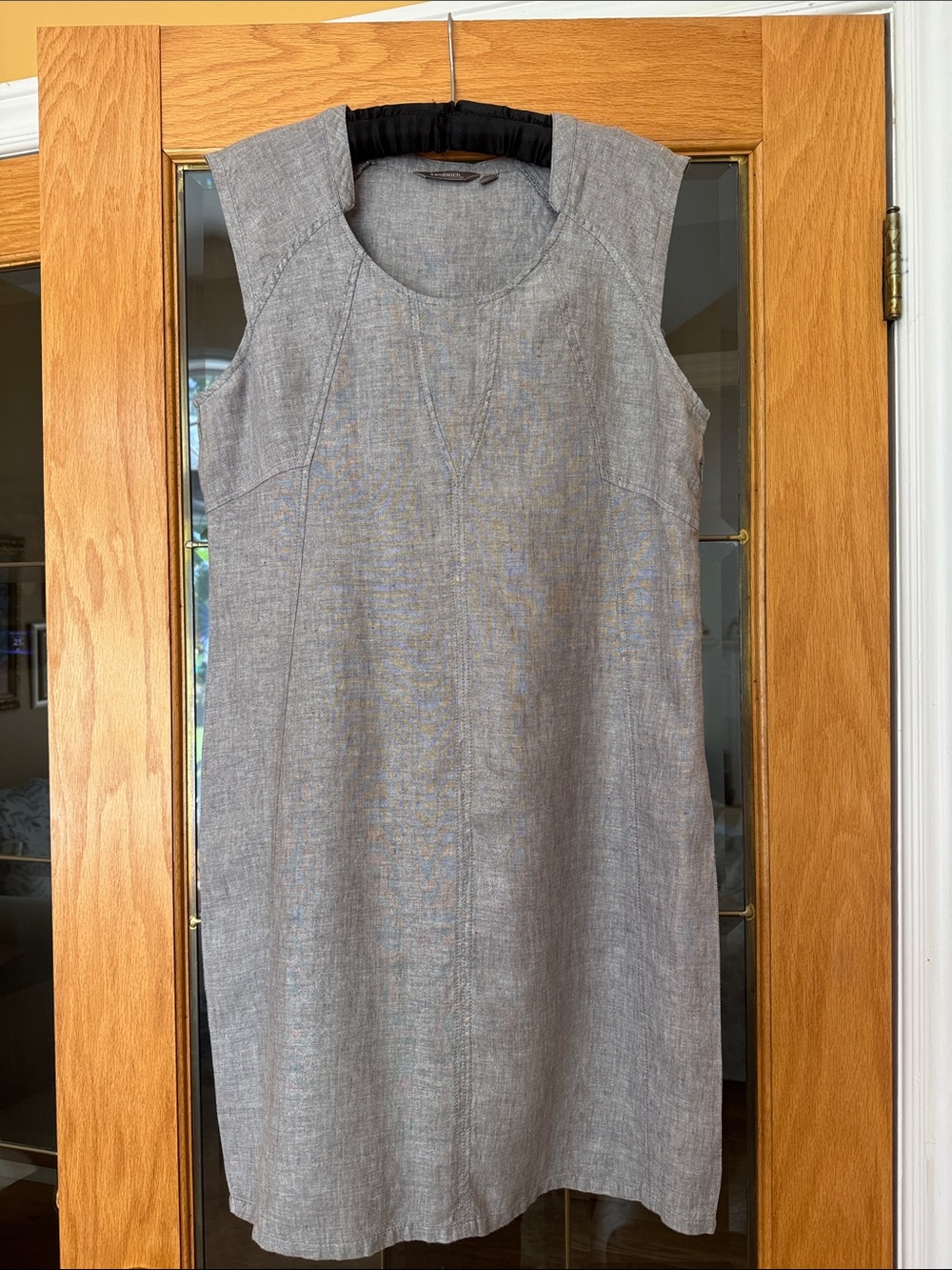 Sleeveless silver above knee Dress - Classic Shift Style meant to form fit